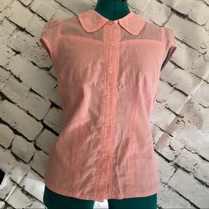 e.c. star pink button down blouse